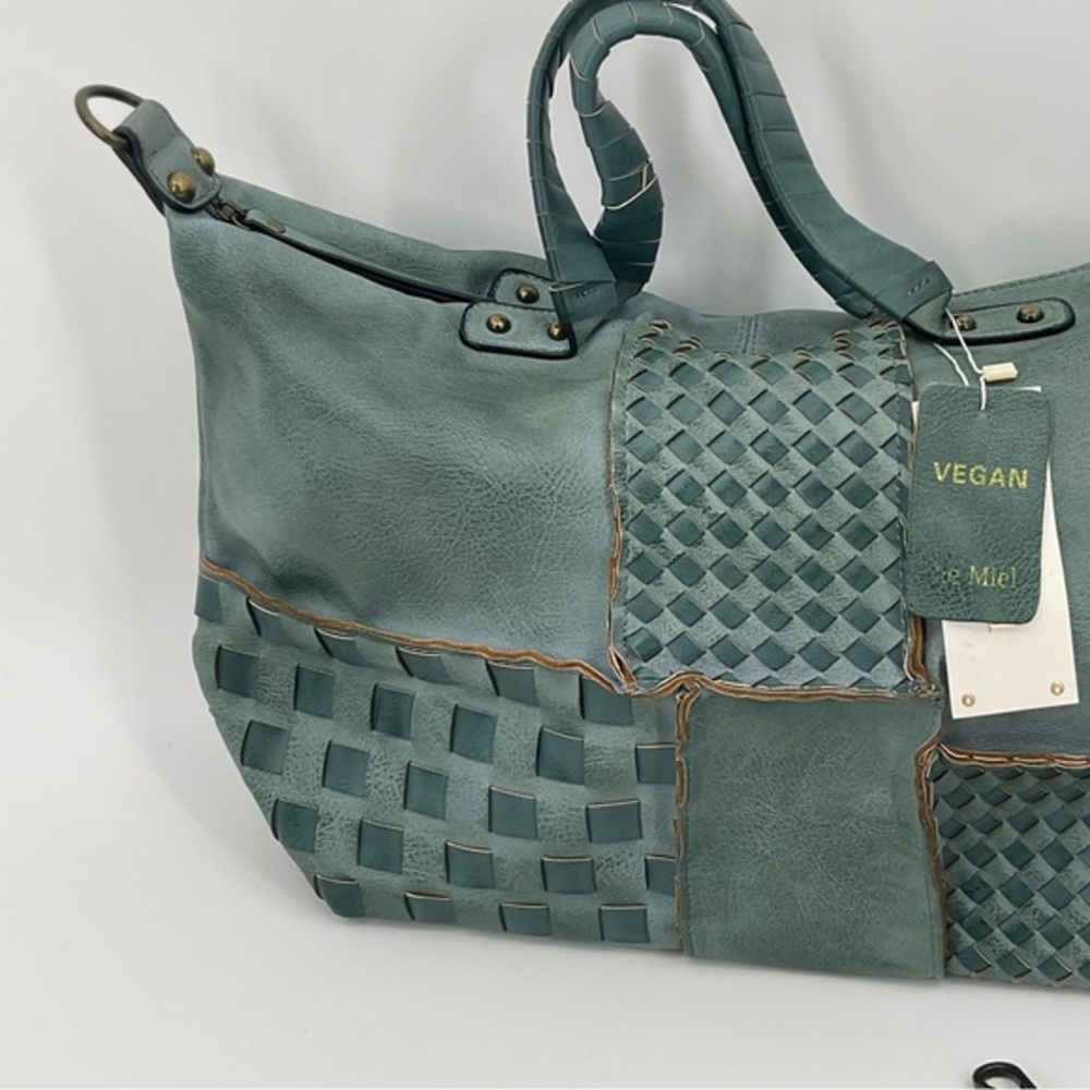 Le Miel Vegan Leather Purse NWT Aged Turquoise Color - Picture 5 of 16